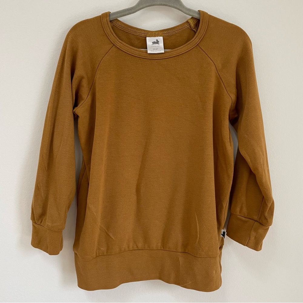 LITTLE & LIVELY Made in Canada Bamboo Mustard Yellow Soft Shirt 3-4T